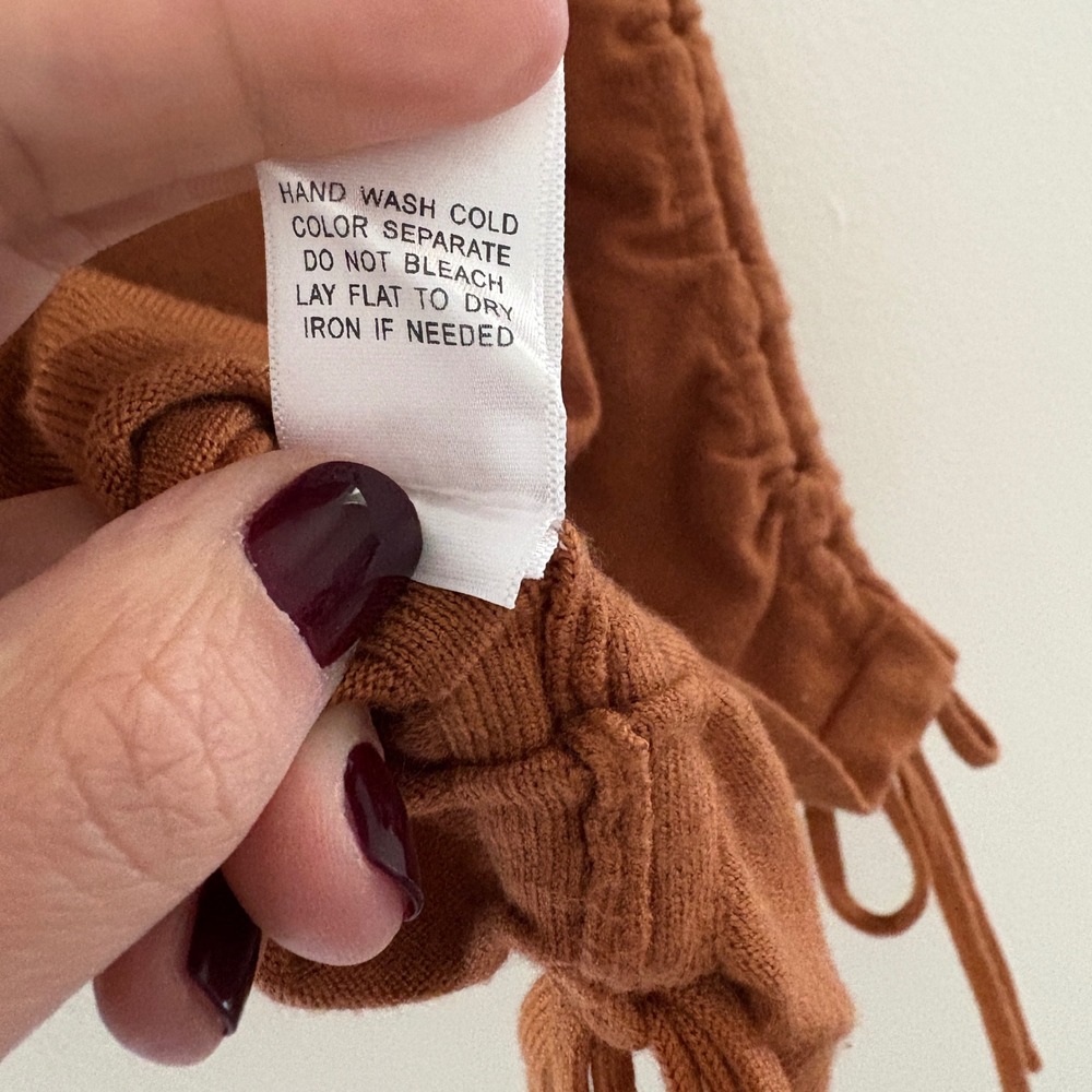 LE LIS Collection Rust Brown Ruched Side Drawstring Knit Tank Top SWT6313 S - Picture 5 of 5